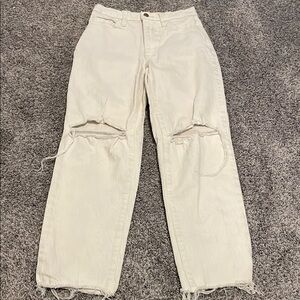 Distressed Cream Jeans universal thread 00/24R